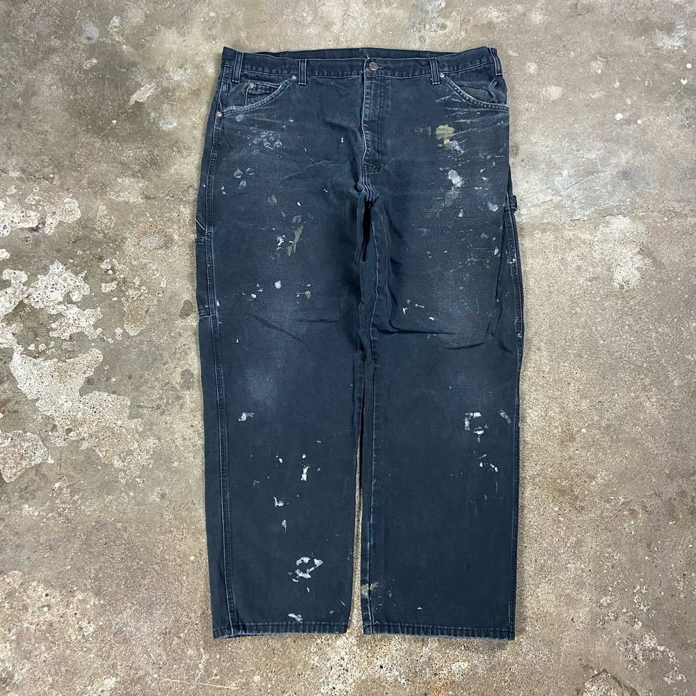 Dickies Duck Canvas Pants‎ Size 40x30 Black Straight Relaxed Fit Work Wear